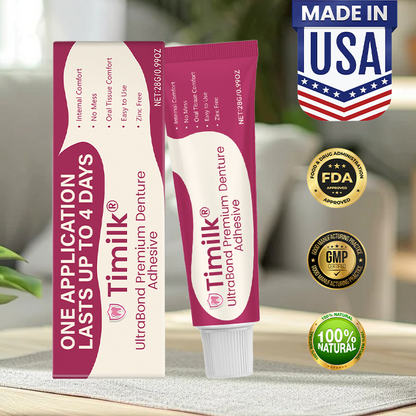 Timilk® UltraBond Premium Denture Adhesive 🦷𝟰-𝗗𝗮𝘆 𝗛𝗼𝗹𝗱 𝗳𝗼𝗿 𝗖𝗼𝗺𝗳𝗼𝗿𝘁𝗮𝗯𝗹𝗲🦷