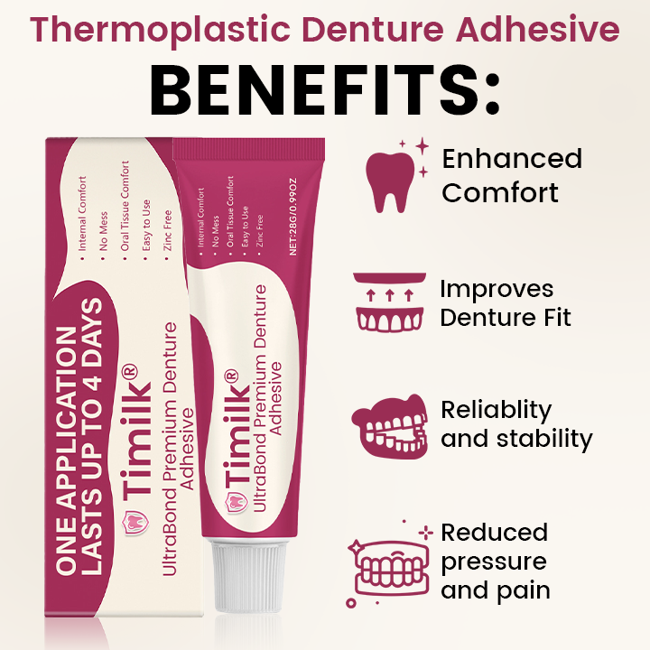 Timilk® UltraBond Premium Denture Adhesive 🦷𝟰-𝗗𝗮𝘆 𝗛𝗼𝗹𝗱 𝗳𝗼𝗿 𝗖𝗼𝗺𝗳𝗼𝗿𝘁𝗮𝗯𝗹𝗲🦷