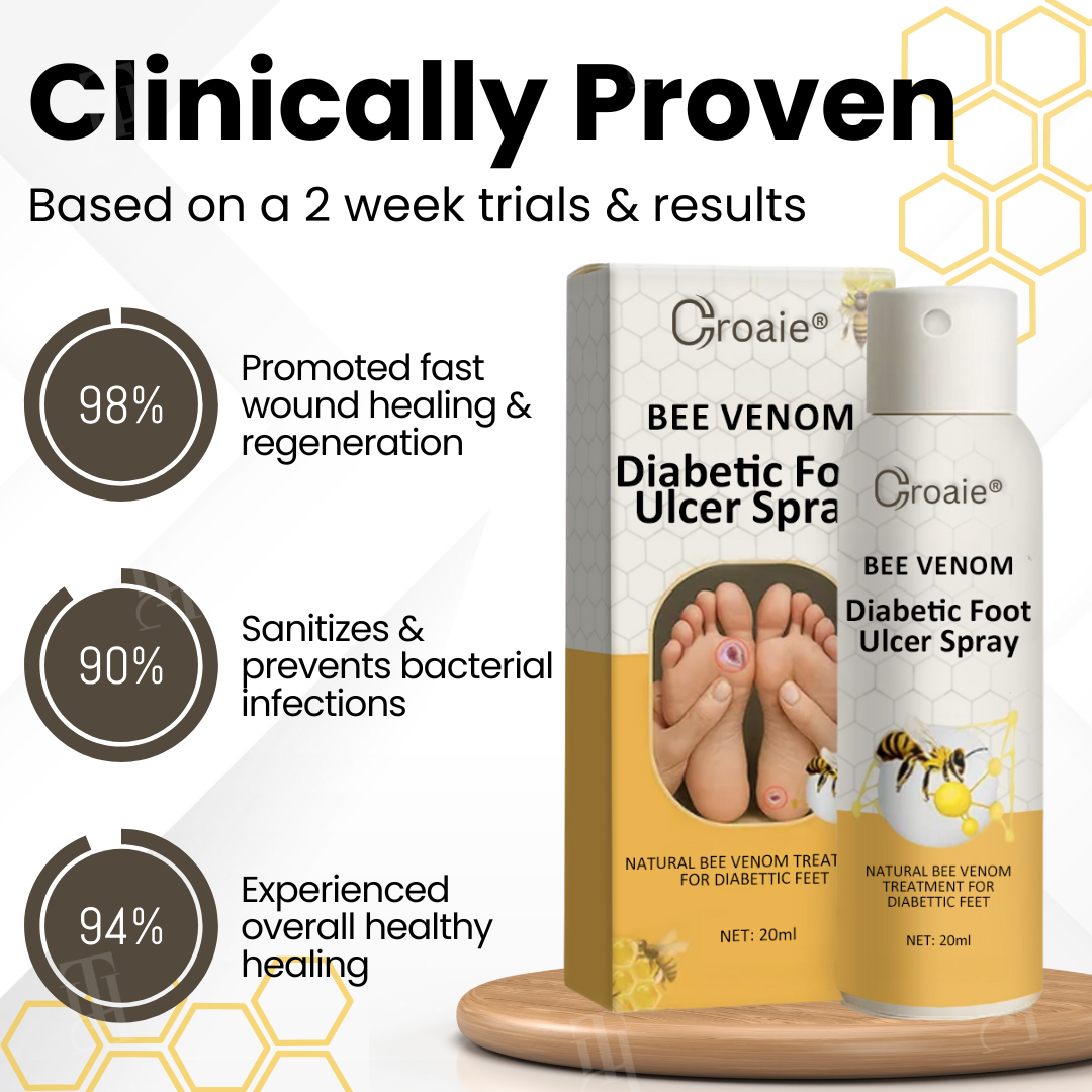 Croaie® Bee Venom Diabetic Foot Ulcer Spray ✅ 𝐕𝐢𝐬𝐢𝐛𝐥𝐞 𝐢𝐦𝐩𝐫𝐨𝐯𝐞𝐦𝐞𝐧𝐭 𝐢𝐧 𝟐-𝟑 𝐰𝐞𝐞𝐤𝐬✅